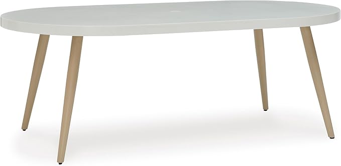 Signature Design by Ashley Seton Creek Casual Aluminum Outdoor Dining Table with Umbrella Hole and Cover Cap - Photo 1