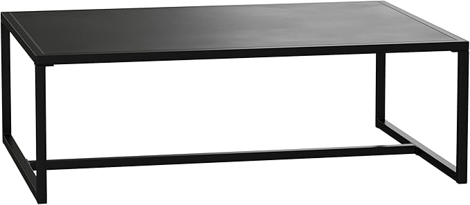 Merrick Lane Lakeland Metal Patio Coffee Table - Black - Indoor/Outdoor - Photo 3