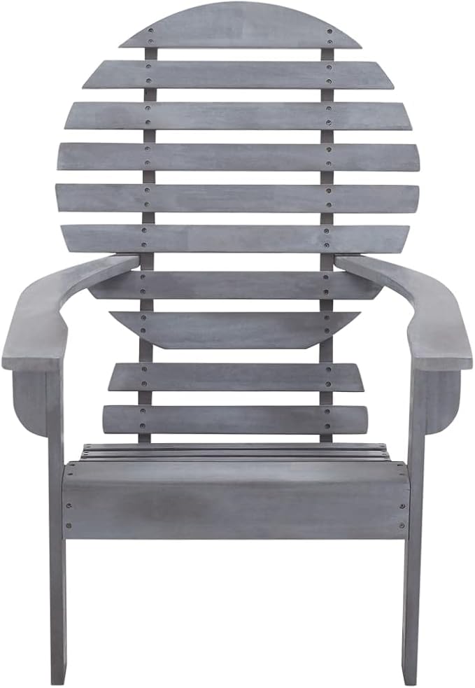 Adirondack Chair,Outdoor Patio Furniture,Outdoor Dining Chairs,Porch Chairs,Balcony Chairs,Kitchen Chairs,Armchair, Reading Chair, for Balcony,Porch,Deck, Solid Acacia Wood Gray