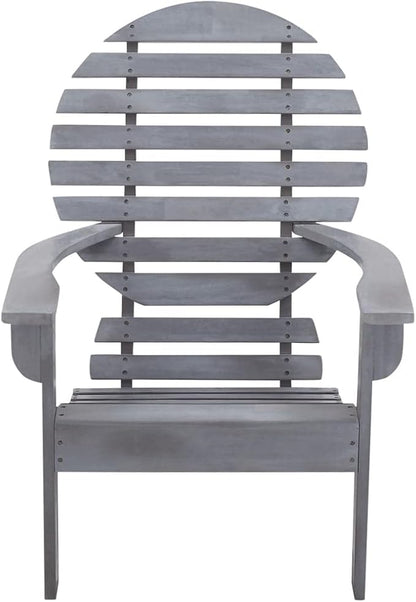 Adirondack Chair,Outdoor Patio Furniture,Outdoor Dining Chairs,Porch Chairs,Balcony Chairs,Kitchen Chairs,Armchair, Reading Chair, for Balcony,Porch,Deck, Solid Acacia Wood Gray