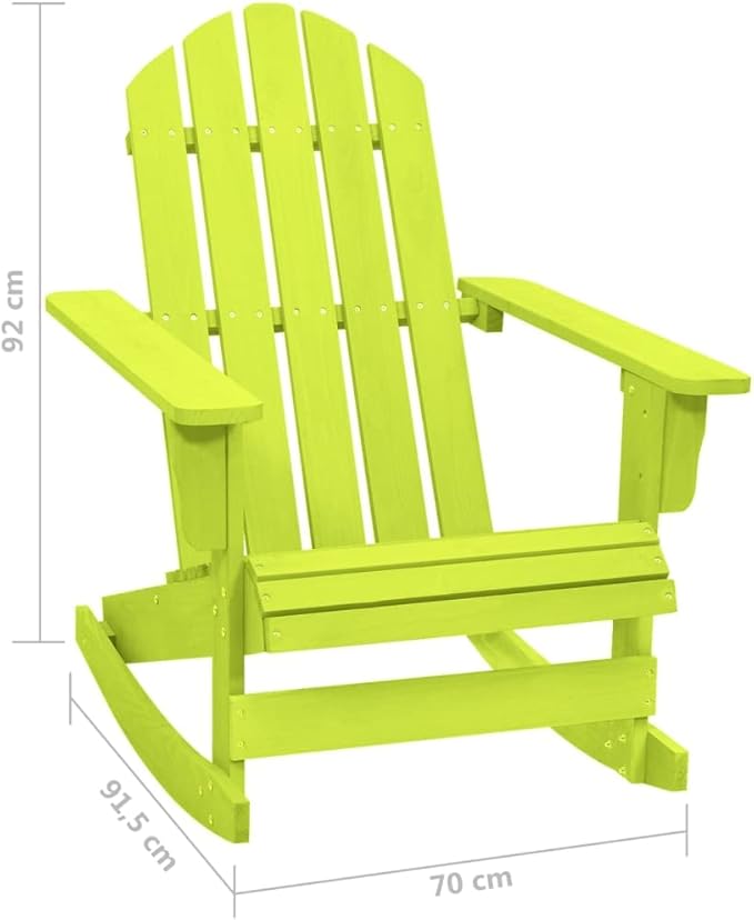 Green Solid Fir Wood Standard Garden Rocking Chair - Photo 2