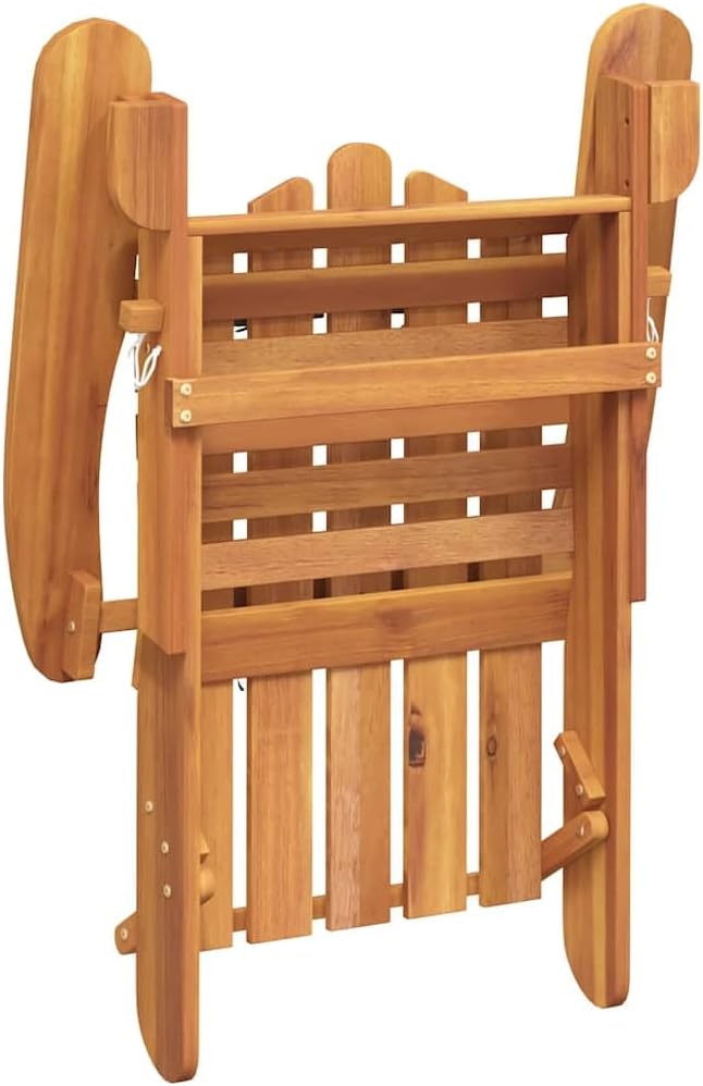 Adirondack Garden Chair with Footrest and Cushions, Foldable Outdoor Patio Lounge Seat, Solid Acacia Wood - Photo 3