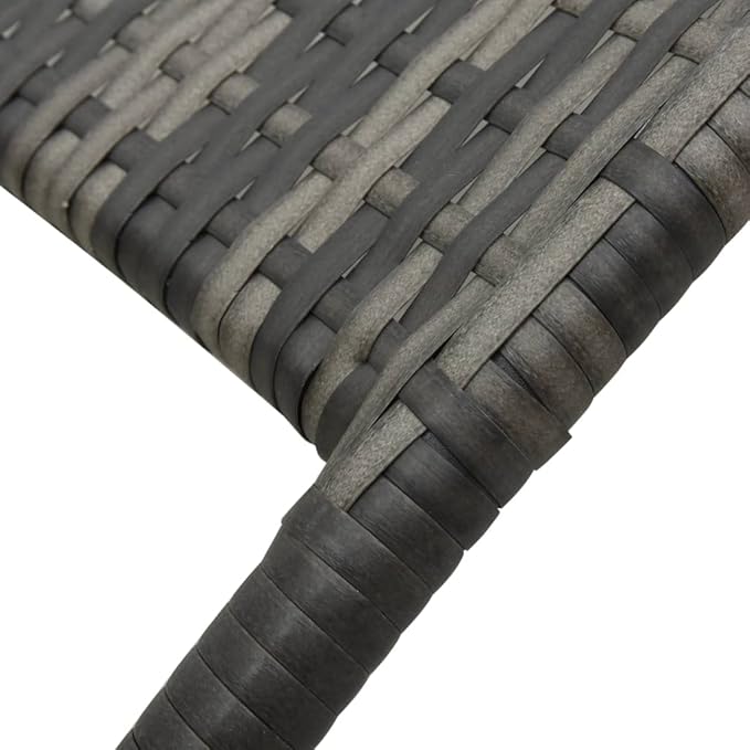 Folding PE Rattan Outdoor Chaise Lounge Chair 55.5" L Grey, Ergonomic Modern Sunlounger with Steel Frame - Photo 7