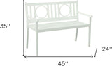 HomeRoots 45" White Metal Garden Patio Bench - Photo 3
