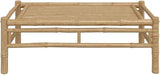 vidaXL Bamboo Patio Lounge Set - Outdoor Garden Furniture with Dark Gray Cushions - Bench and Coffee Table Included - Photo 5