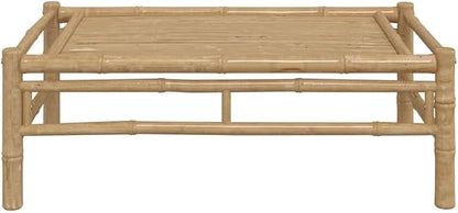 vidaXL Bamboo Patio Bench with Dark Gray Cushions - Comfortable and Lightweight Design with Natural Finish