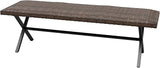 COOS BAY Echo Vibe Outdoor Bench Weatherproof, Wicker Patio Bench, Patio Dining Furniture Set, Brown - Photo 8