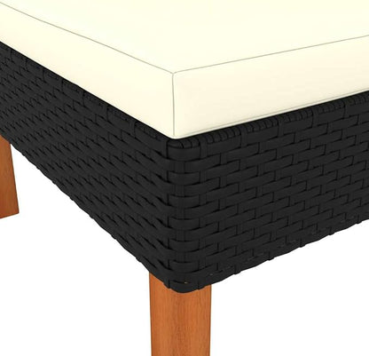 Modular Black Outdoor Sectional Sofa 25x26, Poly Rattan & Steel Frame, Thick Cushions, All-Weather Garden/Balcony/Indoor