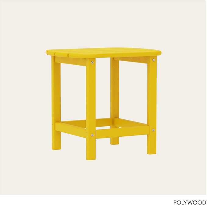 POLYWOOD SBT18LE South Beach 18" Outdoor Side Table, Lemon - Photo 4