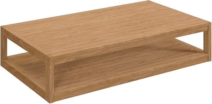 Modway Carlsbad Teak Wood Coffee Table, Natural