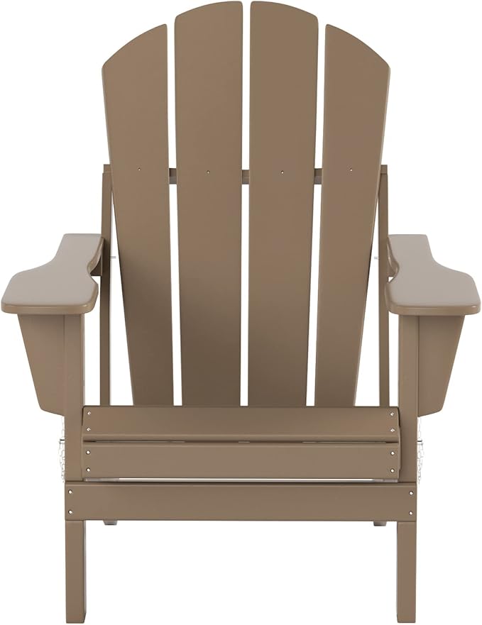 WO Home Furniture Adirondack Chairs Table Set of 3 PCS Outdoor Folding Chairs Coffee Table Weather/UV Resistant for Lawn - Photo 3
