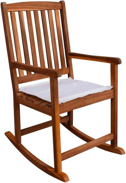 Terrace Garden Outdoor Sun Lounger,Home Lunch Breathable Leisure Chair,Outdoor Rocking Chair Acacia Wood