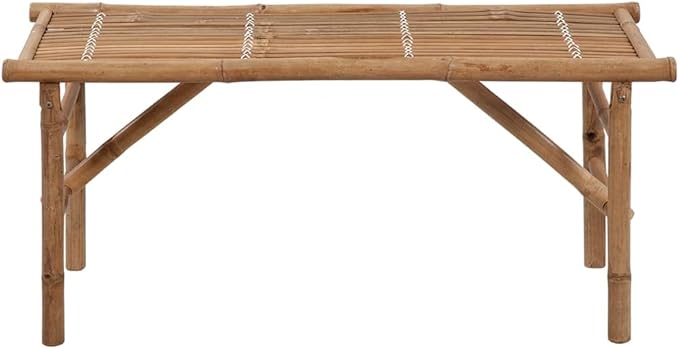 Folding Bench,Patio Bench,Yard Bench,Porch Bench,Park Benches, with Cushion, for The Front Porch, Deck,Balcony,Backyard,Outdoor,Garden, Lawn,Path, 46.5" Bamboo