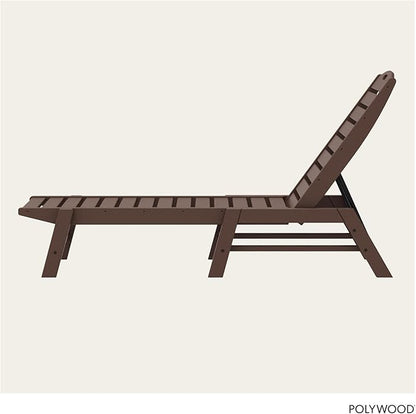 POLYWOOD Stackable Nautical Chaise, Mahogany