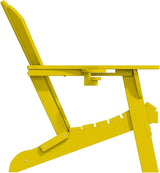 Folding Adirondack Chair with Cup Holders Set of 2, HDPE Plastic Outdoor Chairs, Weather Resistant - Photo 8