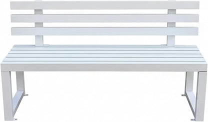 70.9" Garden Bench with backrest, Metal Bench Outdoor, Ground-Mountable, Securable Outdoor Benches, Garden & Park, Also Available in 39.4", 47.2", and 59"