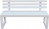47.2" Garden Bench with backrest, Metal Bench Outdoor, Ground-Mountable, Securable Outdoor Benches, Garden & Park - Photo 1