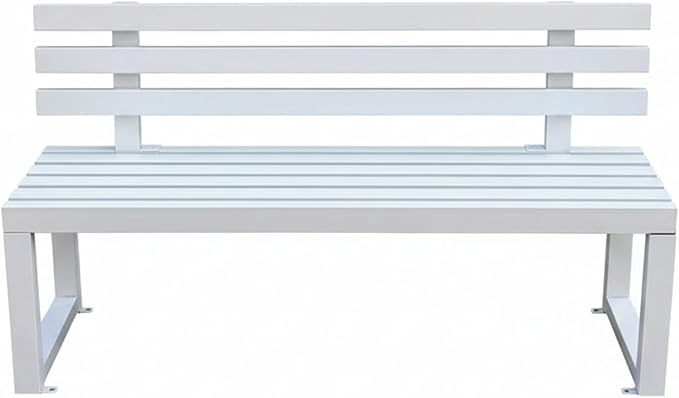 59" Garden Bench with backrest, Metal Bench Outdoor, Ground-Mountable, Securable Outdoor Benches, Garden & Park, Also Available in 39.4", 47.2", and 70.9"