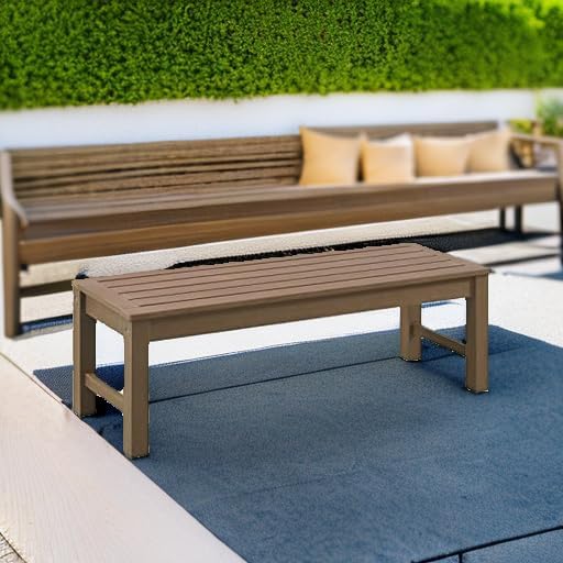Psilvam Knight Bench, Two Person Outdoor Poly Lumber Patio Backless Bench - Photo 5