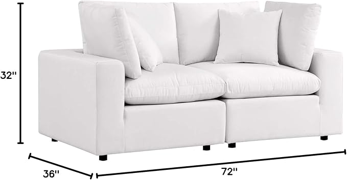 Modway Commix Outdoor Patio Overstuffed Loveseat in White - Photo 3