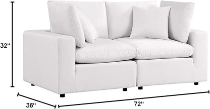 Modway Commix Outdoor Patio Overstuffed Loveseat in White