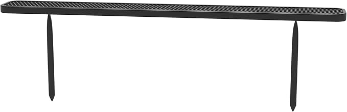 96" L Outdoor Bench, 8FT Heavy Duty Metal Park Bench for Outside, Inground Mounted, Commercial Benches Mesh Bench for Shopping Mall, Store, Lawn, Park, Patio, Deck, Garden (Black Inground)