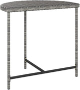 Grey Poly Rattan Garden Table with Powder-Coated Steel Frame, Modern Design and Weather Resistant for Outdoor Dining - Photo 4