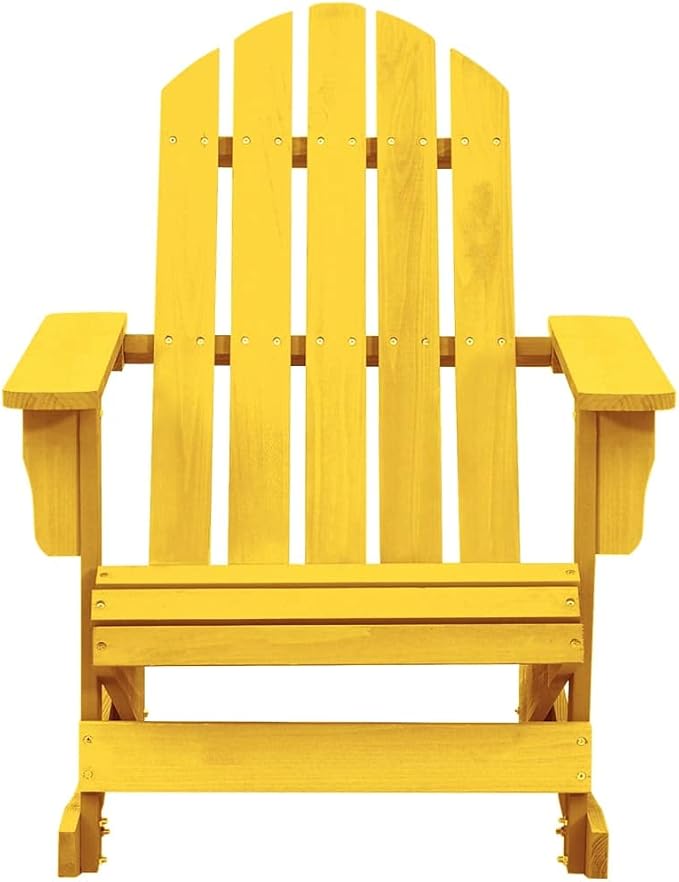 vidaXL Garden Rocking Chair Yellow Solid fir Wood Standard Comfy - Photo 2