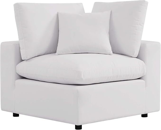 Modway Commix Outdoor Patio Overstuffed Sofa in White - Photo 8