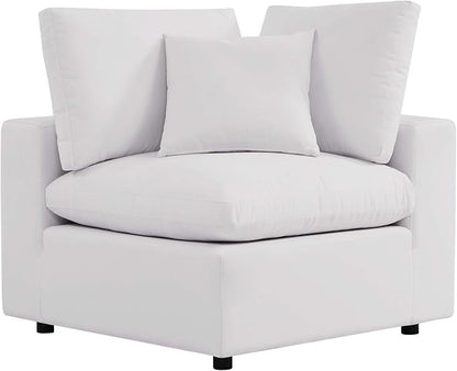 Modway Commix Outdoor Patio Overstuffed Sofa in White