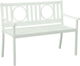 HomeRoots 45" White Metal Garden Patio Bench - Photo 1