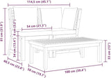 3-Piece Garden Lounge Set with Cream Cushions and Acacia Wood, Outdoor Furniture for Patio Balcony - Photo 9