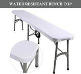 Plastic Folding Bench - Portable Bench Used for Indoor, Outdoor, Picnic, Party, Camping, Dining Seat - Photo 5