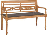 vidaXL Batavia Bench, Garden Bench Patio Loveseat with Cushion, Patio Seating for Front Porch Park, Farmhouse Style - Photo 1