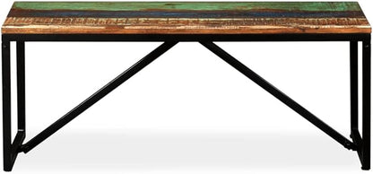 Bench,Entryway Bench,Bedroom Bench,Dining Bench,Window Bench,Indoor Bench,Backyard Bench, for Patio, Backyard, Garden, Hallway and Dining Room,Solid Reclaimed Wood 43.3"x13.8"x17.7"