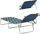 Multicolor Leaf Print Folding Sun Lounger 22.6 x 73.6 in Aluminum Frame Adjustable Backrest Portable Outdoor Chaise for - Photo 4