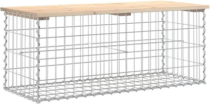 Garden Bench Natural Wood Solid Pinewood, Galvanized Steel Compact Garden Seating Park Bench for Outdoor