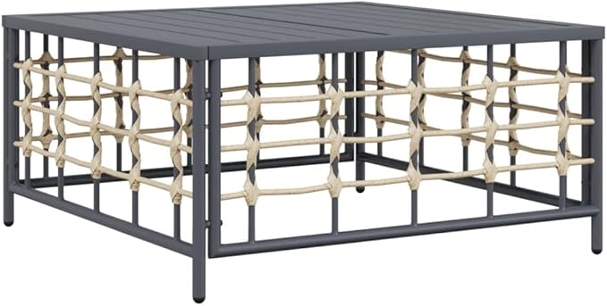 Outdoor Side Table,Small Patio Table,Decorative Table,Sturdy and Durable,for Backyard,Garden,Pool,Patio Table Anthracite 27.6"x27.6"x13.4" Poly Rattan