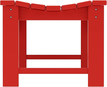 WO Home Furniture Outdoor 46" Backless HDPE Adirondack Bench, Poly Lumber Seat for Patio, Backyard, Balcony, All Weather Resistant with UV Protection, Red