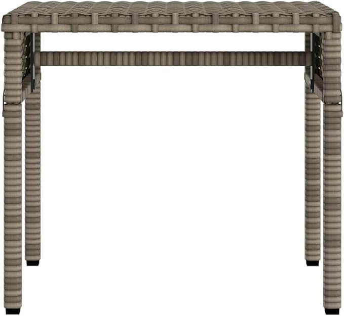 Patio Sun Lounger with Canopy and Table, Adjustable Gray PE Rattan Outdoor Chaise Lounge for Garden Balcony - Photo 4