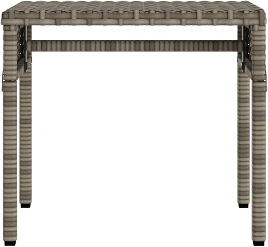 Gray Poly Rattan Sun Lounger with Canopy and Table, Adjustable Armrests, UV-Resistant Materials, Retractable Canopy, Removable Cushion Covers, Sturdy Powder-Coated Steel