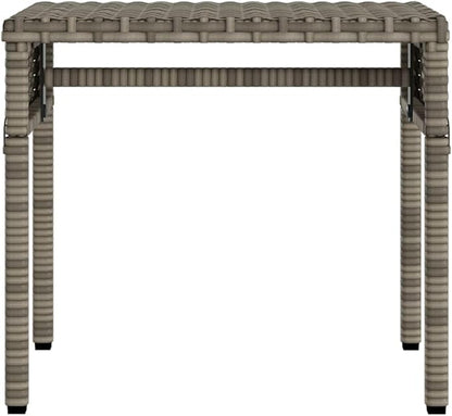 Gray Poly Rattan Sun Lounger with Adjustable Canopy and Side Table, 4-Piece Outdoor Patio Furniture Set, Durable Powder-Coated Steel Frame and UV-Resistant Polyester Cushions