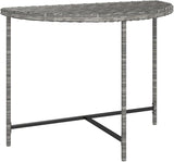 Modern Grey Poly Rattan Garden Table with Powder-Coated Steel Frame for Outdoor and Indoor Use, 4-Person Dining Set - Photo 3