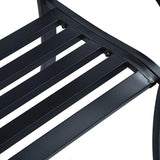 49.2 in Black Steel Patio Bench with Vintage Floral Backrest, Powder-Coated Metal Outdoor Seating for 2, 242.5 lbs Load - Photo 7