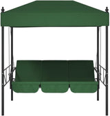 Outdoor Convertible Garden Swing Bench with Canopy, 3-Seater Patio Porch Swing Bed, Heavy Duty Powder-Coated Steel Frame - Photo 5
