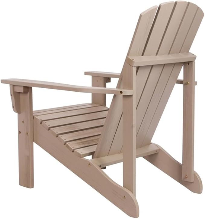 Pemberly Row Traditional Cedar Wood Adirondack Chair, Gray Finish, 36.25" H x 34.25" W x 26.75" D, Ergonomic Design, Weather-Resistant Patio Seating for Outdoor Relaxation