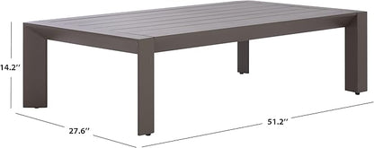 SAFAVIEH Couture Outdoor Patio Furniture Collection - Donaldo Rectangular Coffee Table, Dark Grey Aluminum Frame with Slatted Top (CPT4012A)