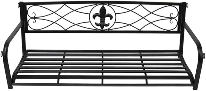 Double Metal Hanging Porch Patio Swing Chair Bench - Photo 3