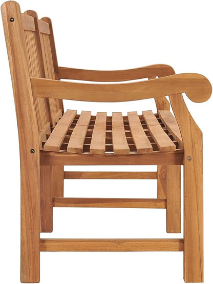 Extra Large Solid Teak Wood Garden Bench, 89.8 Inch Long Rectangular Outdoor Bench for Patio, Heavy-Duty Weather Resistant Durable Seating, Spacious for Four People, Smooth