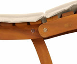 2-Pack Acacia Wood Sun Lounger Set Beige 21.65"x72.44"x25.20" Adjustable Chaise Cushion Solid Frame Modern Patio Lounge - Photo 8